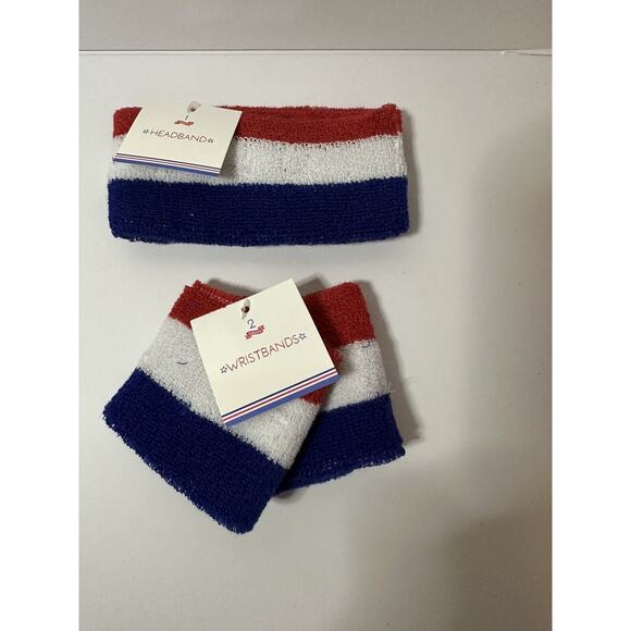 SWEATBAND SETS Wristbands headband WorkOut Tennis Wrist Fitness Bands READ - Picture 1 of 3